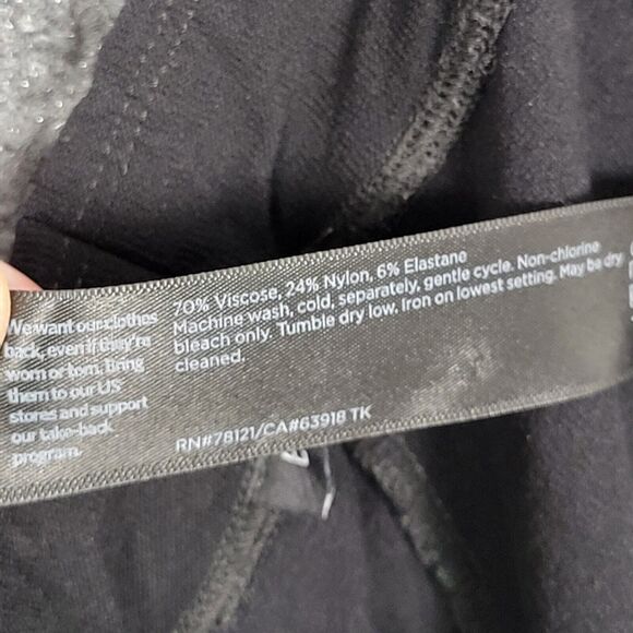 EILEEN FISHER Black Mid Rise Cropped Stretch Viscose Pull On Pants SIZE SMALL - Picture 8 of 9